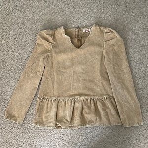 Peplum, corduroy shirt by Mazik